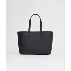 Mansur Gavriel Black Large Tote with Pewter Interior